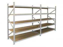 Long span shelf for samll componets and heavy cartons